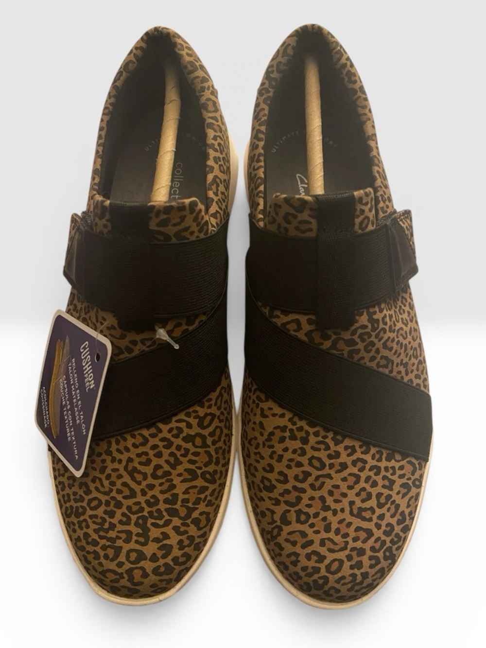 Clarks Women's Leopard Print Slip-On Sneakers - Black Straps